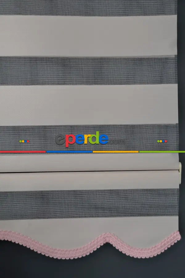 Halim Perdesan Ba-06 Pudra Renk Etekli Veya Eteksiz Zebra Stor Perde