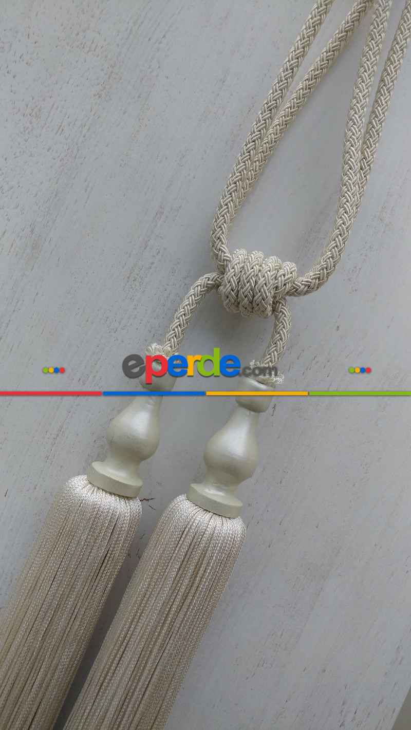 Tassel Krem Braçol Perde Bağı- Krem Açık