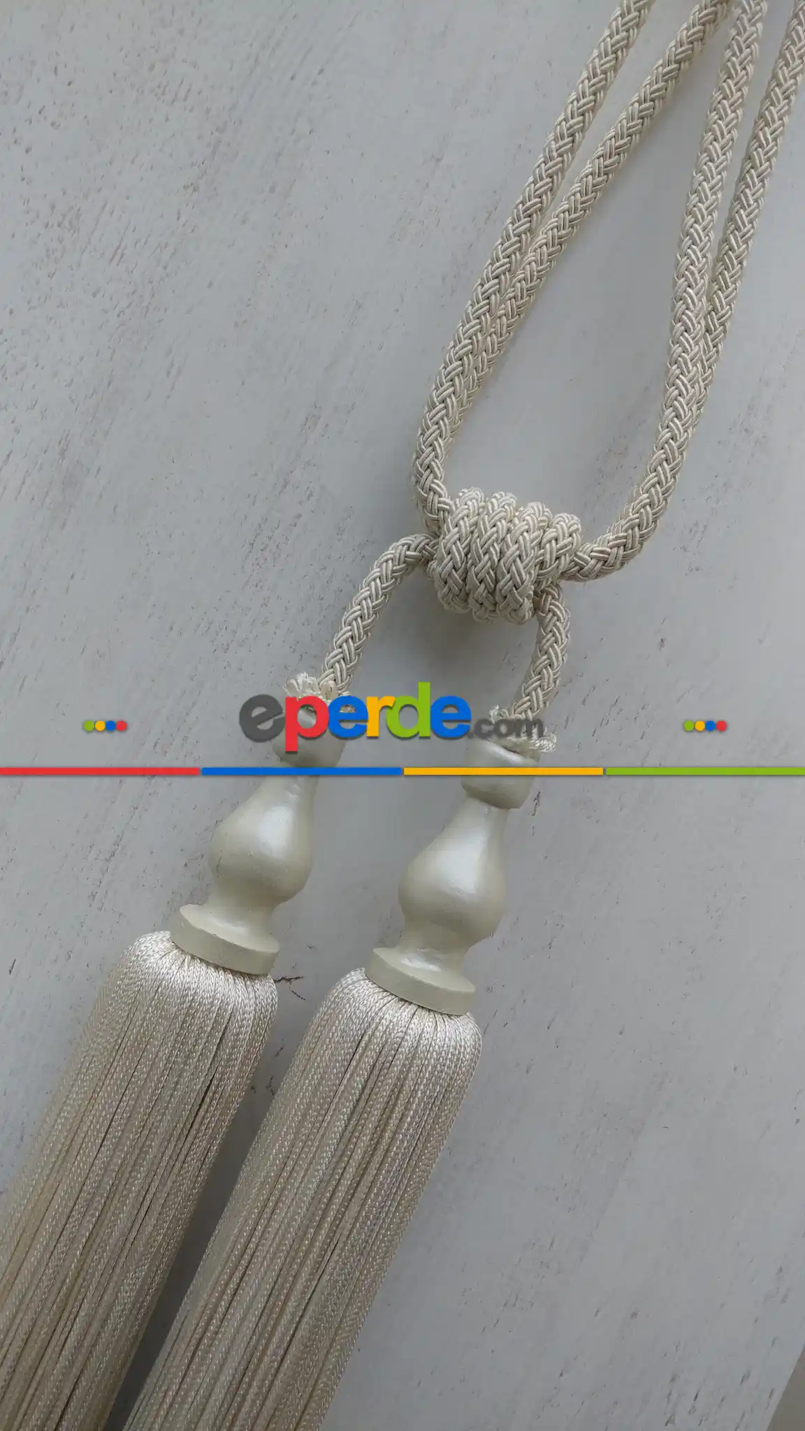 Tassel Krem Braçol Perde Bağı- Krem Açık