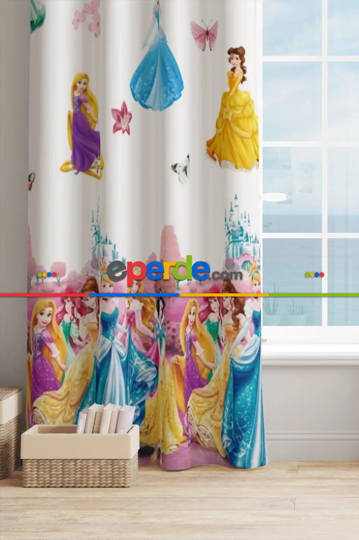 Elsa Prenses Konsept Tasarim Kız Çocuk Odasi Güneslik Fon Perde