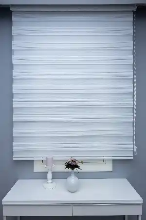 120x200 Hazır Ekru Dar Plise Zebra Perde- Ekru