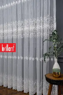 Yatak Odası - Brillant Tül Salon Damask Desen Tarz Moda Yeni Nakış İşlemeli Tül