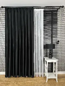 Siyah İthal Kadife Fon Perde, Premium Kalite Serisi Kadife Fon Perde