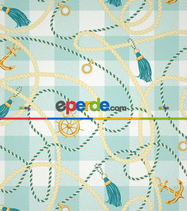 Genç Odası - Denizci Desenli Baskılı Stor Perde- Yeşil-çok Renkli