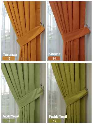Düz Fon Perde 35 Renk 1/3 Sık Pile Seçeneği/ekstra %20 İndirim- Çok Renkli 50cm X 260cm 