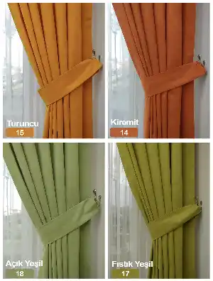 Düz Fon Perde 35 Renk 1/3 Sık Pile Seçeneği/ekstra %20 İndirim- Çok Renkli 50cm X 260cm 