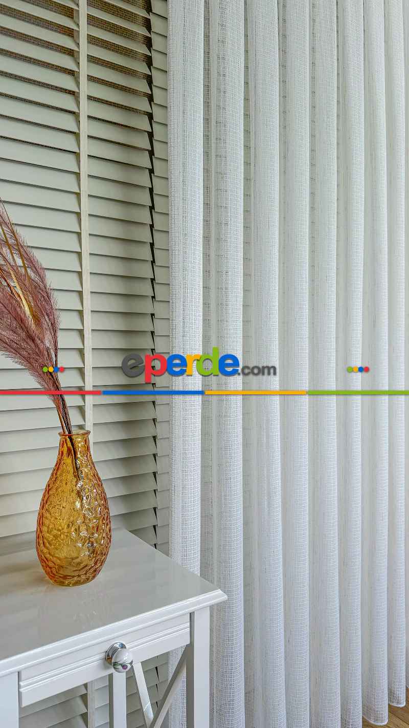 Ekru Özel Dokuma, Özel İplik Keten Düz Tül Perde - Ağır Gramajlı Premium