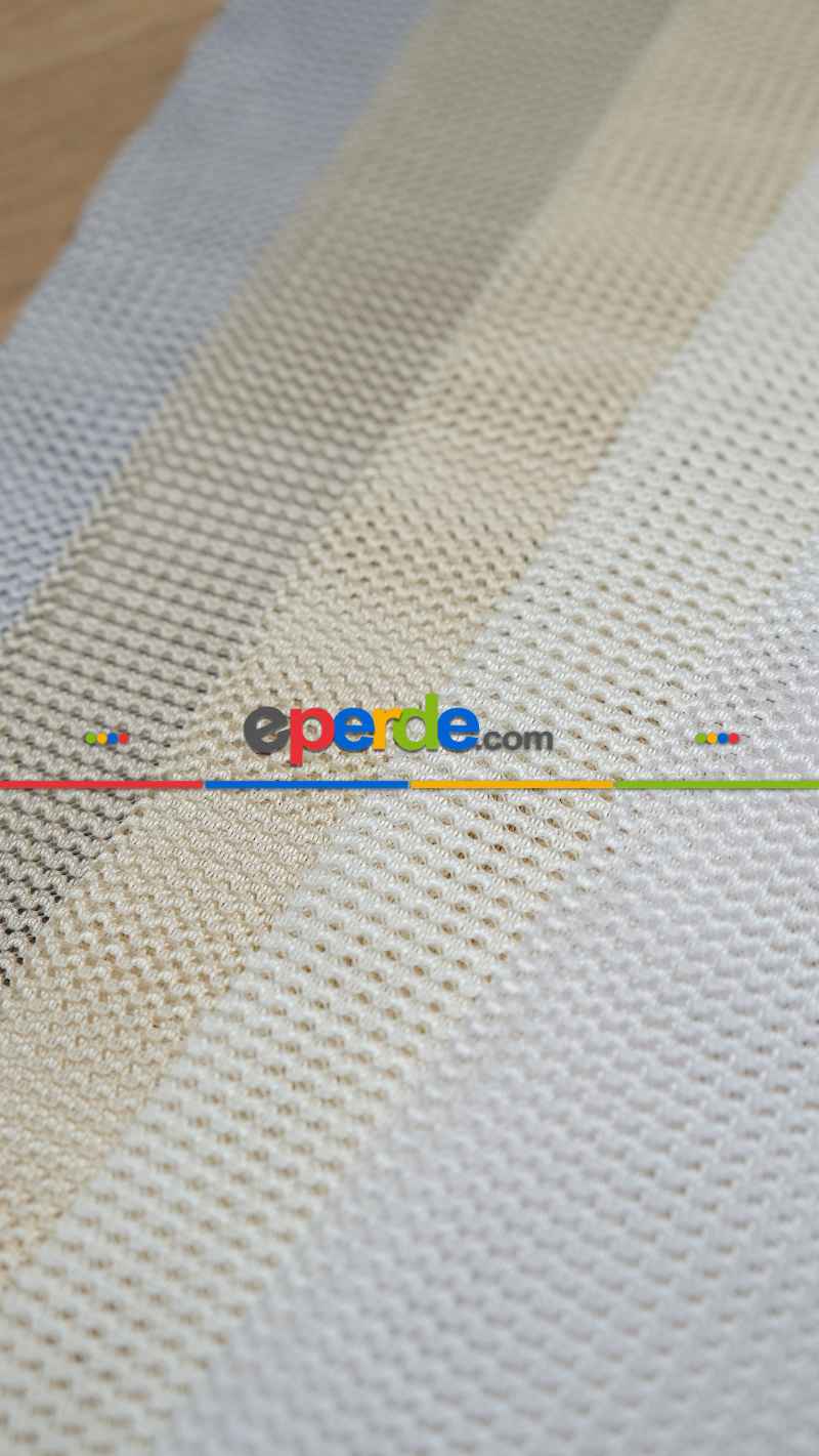 Ekru Düz Tül Perde, Ağır Gramajlı Premium Seri, Eteği Kurşunlu