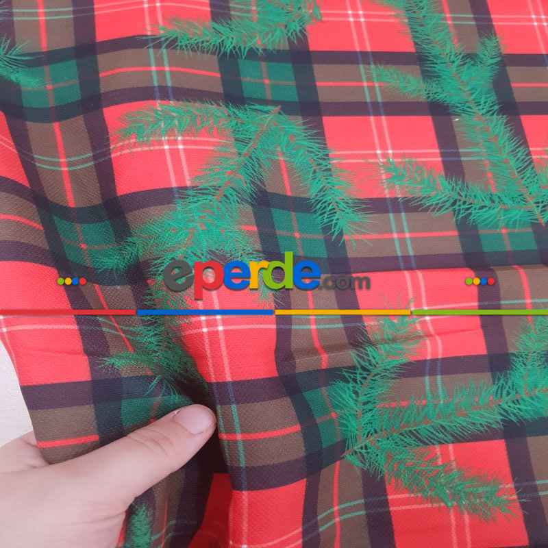 Çam Ekose Desenli Fon Perde Evm880 Kumaşı Kalındır Duck Bezi Değildir-  Çok Renkli 2