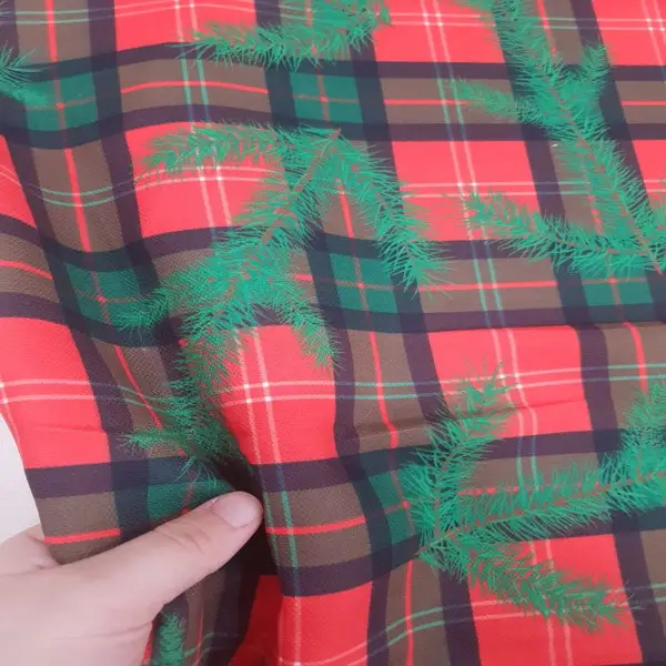 Çam Ekose Desenli Fon Perde Evm880 Kumaşı Kalındır Duck Bezi Değildir-  Çok Renkli 2