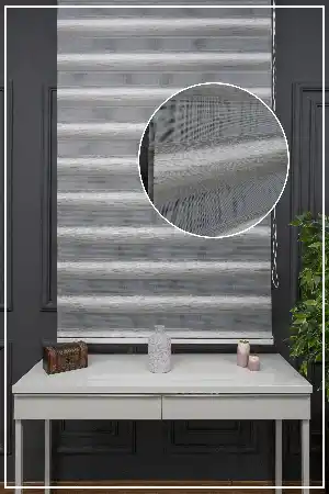 Zebra Perde - Degrade Renk Geçişli Kırık Pileli Zebra Perde