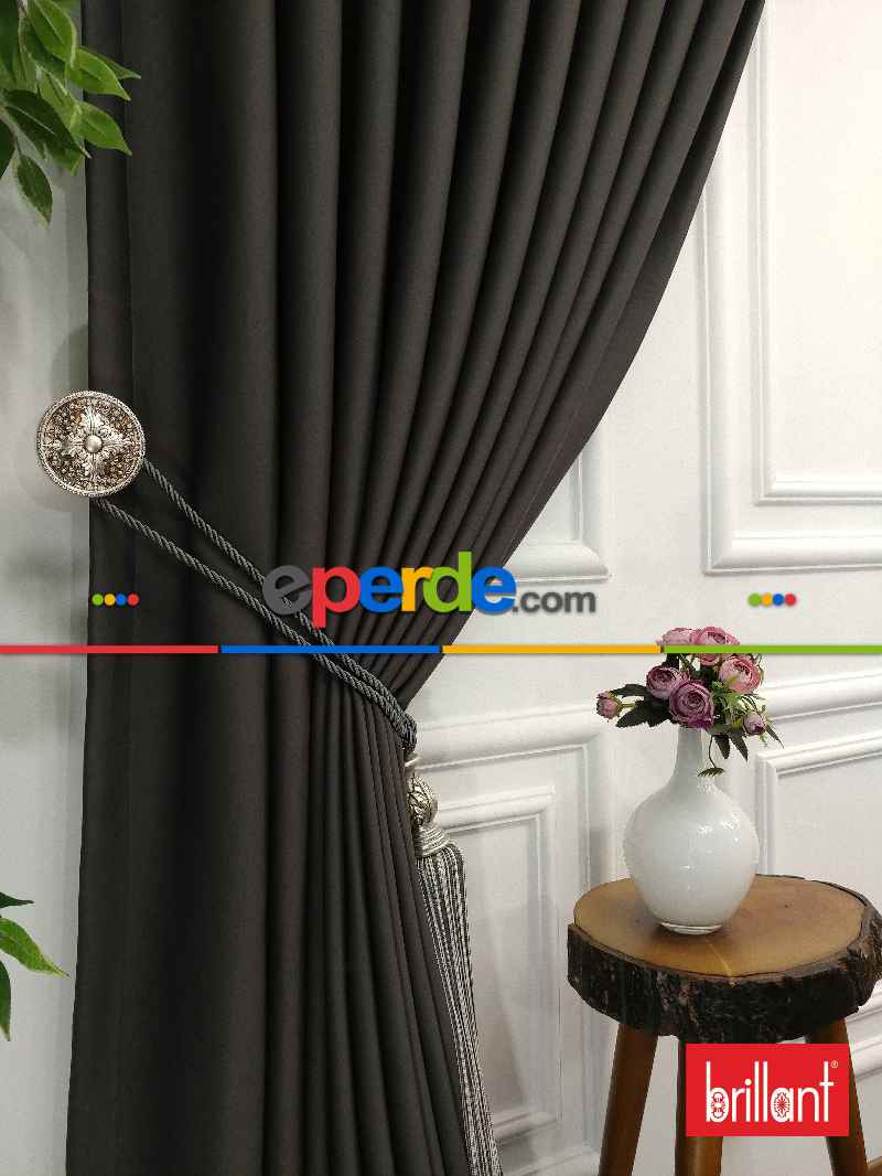 %99 Brillant Karartma Blackout Antrasit Gri Renk Fon Perde- Antrasit