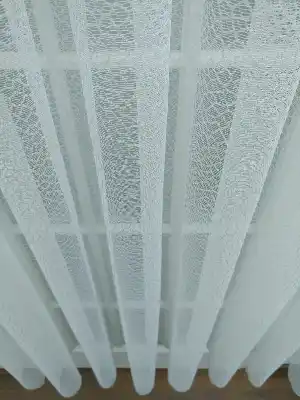 Örme Desenli Tül Perde ( Hazır Ölçü 1/2.5 Normal Pile )- Ekru 200cm X 195cm 