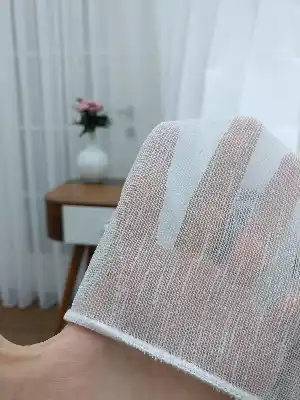 Perdeks Home Tül Perde 01 Lux Series- Ekru - Kurşunlu Tül