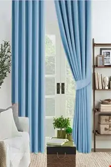 Yatak Odası - Açık Mavi Renk Karartma Blackout Güneşlik Fon Kalın Perde