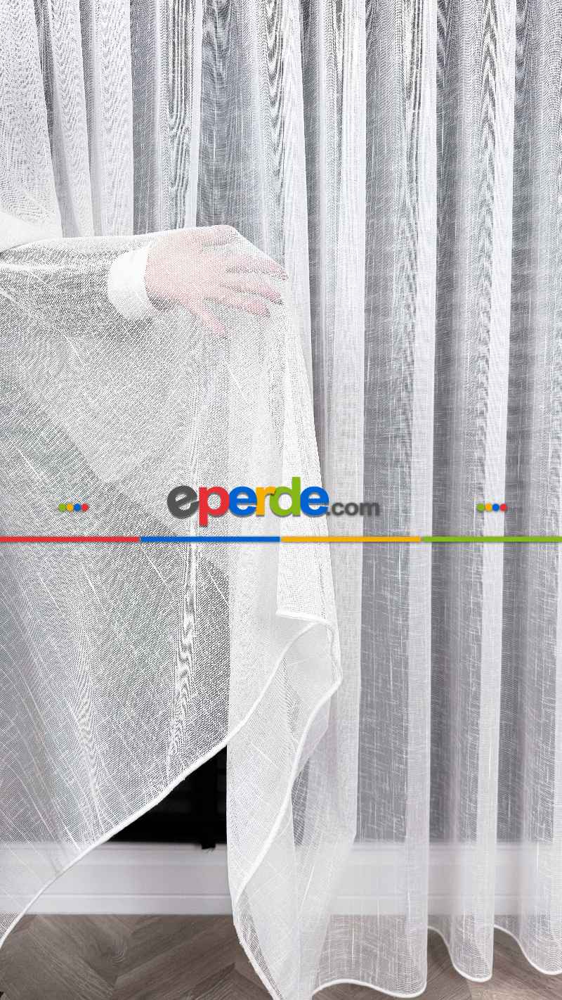 Mutfak - Natural Keten Tül Birinci Kalite İplikten Özel Üretilmiştir Ütü İstemez