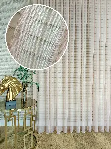 Gül Kurusu Grek Zemin Düz Tül Perde - Kurşunlu