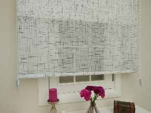 Keten Tül Stor Wicker - Çiftli Sistem Tül Stor Perde (wicker)- Gri-füme-antrasit