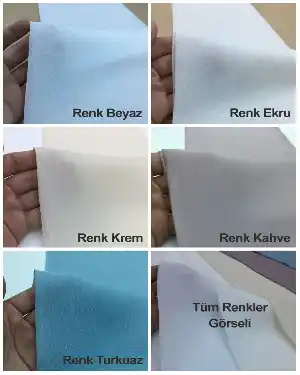 Düz Tül Perde -beyaz-ekru-krem-kahve-turkuaz Renklerde- Çok Renkli