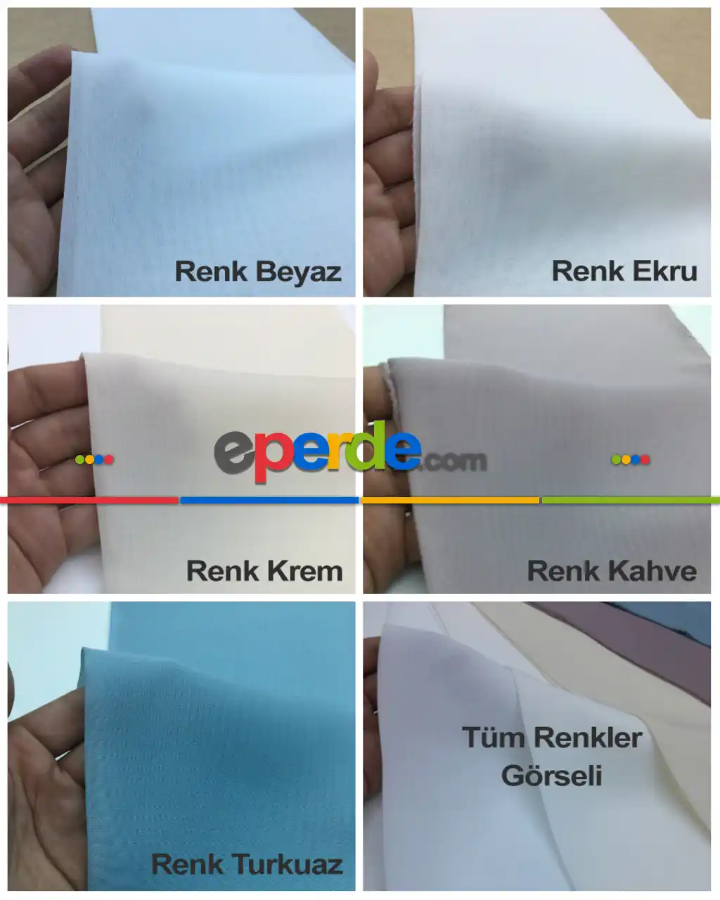 Düz Tül Perde -beyaz-ekru-krem-kahve-turkuaz Renklerde- Çok Renkli