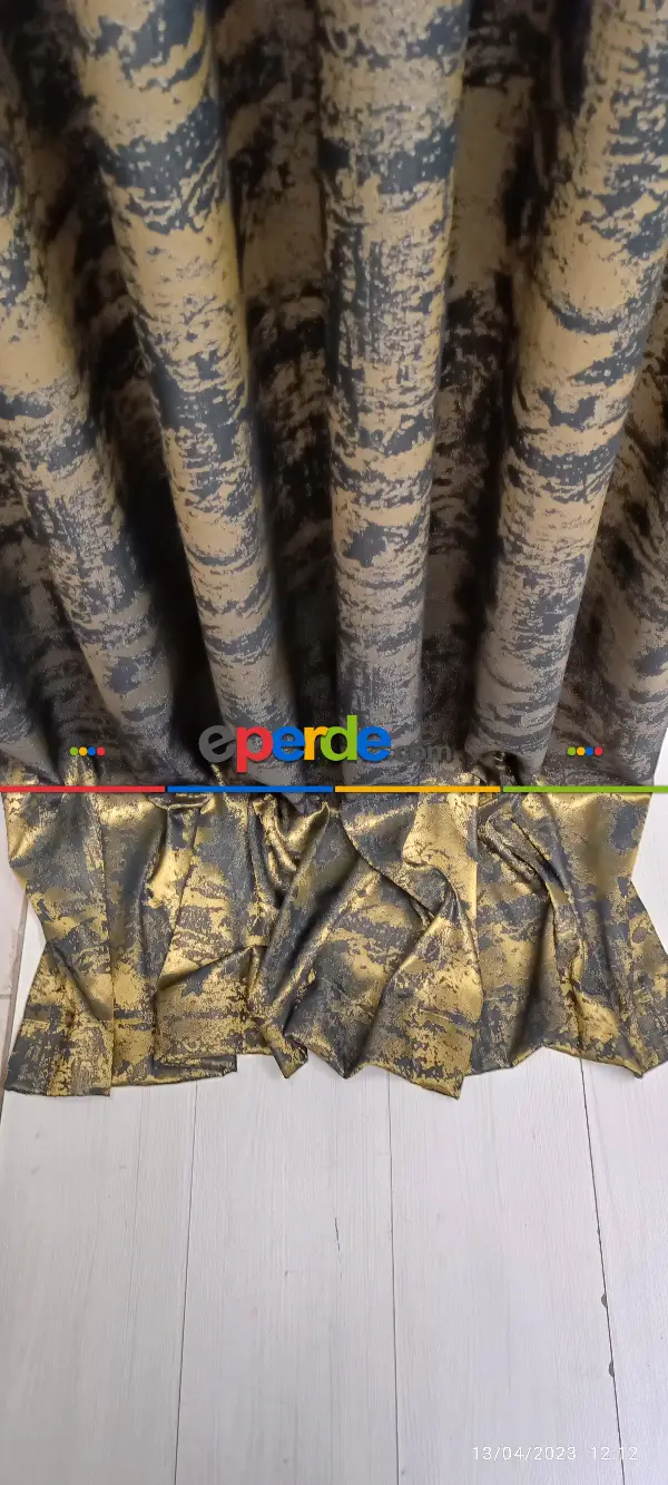 Yatak Odası - 2023 Elit Modern Damask Desenli Fosforlu İplik Dokuma Fon Perde - 1