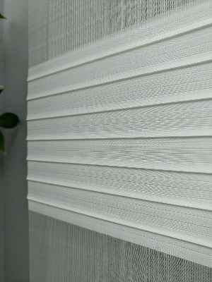 2021 Sezonu - Zebra Perde - Geniş Plise (pileli) Zebra Perde- Krem Açık-Ekru