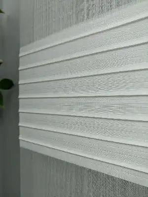 2021 Sezonu - Zebra Perde - Geniş Plise (pileli) Zebra Perde- Krem Açık-Ekru