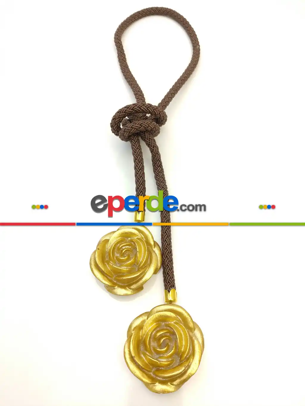 Kahve Rose Braçol Perde Bağı Fon Bağı- Acı Kahve-roze Gold