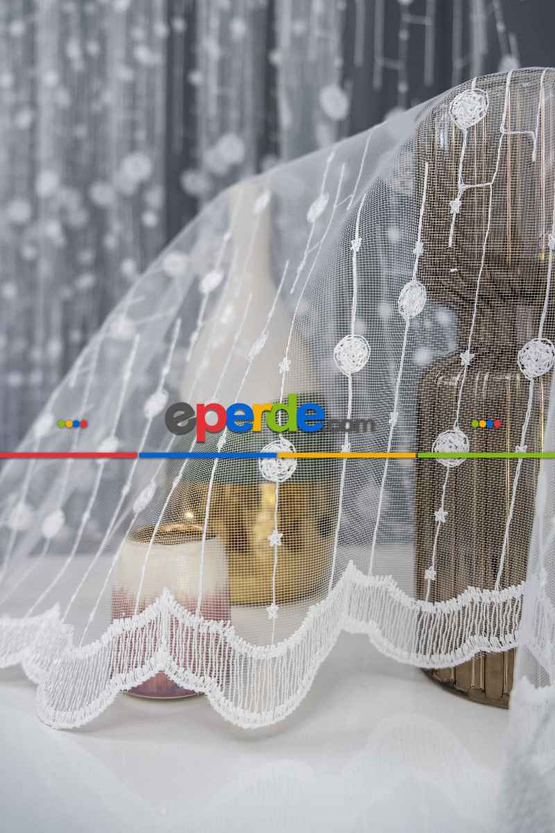 Mutfak Brode Dünya Desen İşleme Nakış Tül Perde Moda Desen