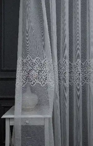 Salon Tül - Taç Tül Ara Bant Damask Model Tül Yeni Sezon Tül