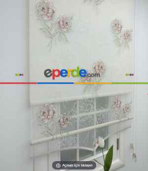 Tül Stor Çiftli Sistem Yakma Zemin Pembe Gül- Beyaz-pembe