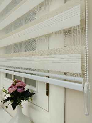 Ekru - Koyu Krem Zebra Perde Zarif Bambu 2021- Krem Koyu-ekru