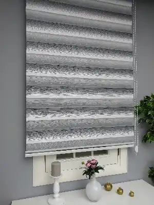 Renk Geçişli Pliseli Zebra Gri-beyaz Yeni Sezon Perle Home