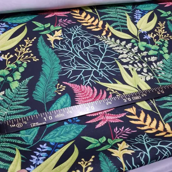 Mutfak Perdesi Kanat Fon Perde Yaprak Desenli- Siyah