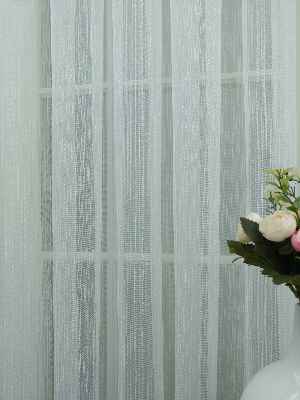 Perdeks Home Tül Perde 02 Lux Series- Ekru - Kurşunlu Tül