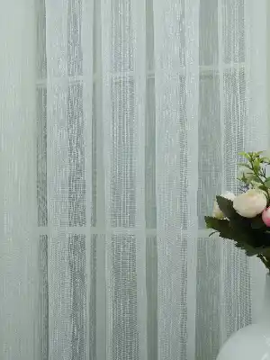 Perdeks Home Tül Perde 02 Lux Series- Ekru - Kurşunlu Tül