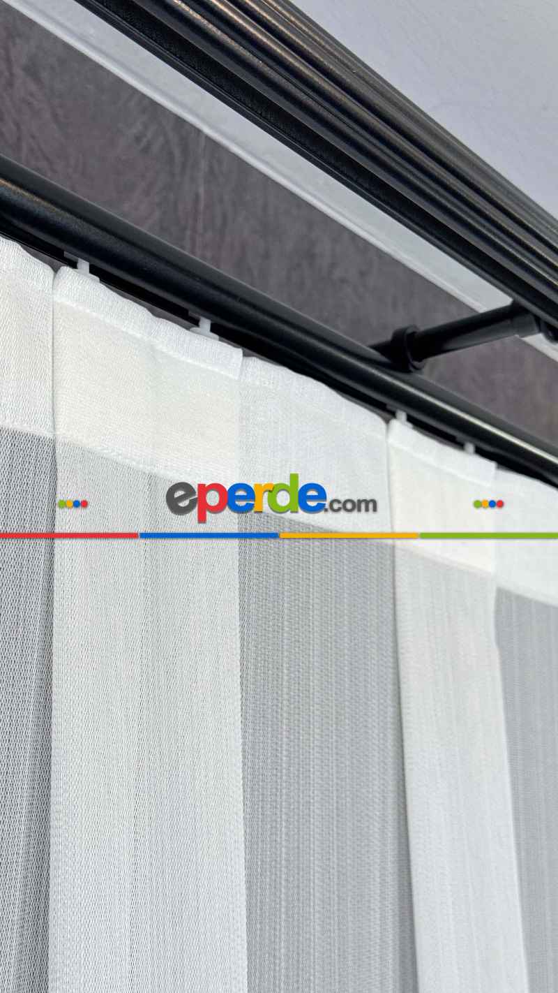 Salon - Ekru Bambu Tül Perde, Seyrek Pile