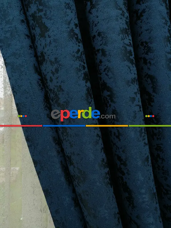 Lacivert Duz Jakar Fon Perde (150)- Lacivert