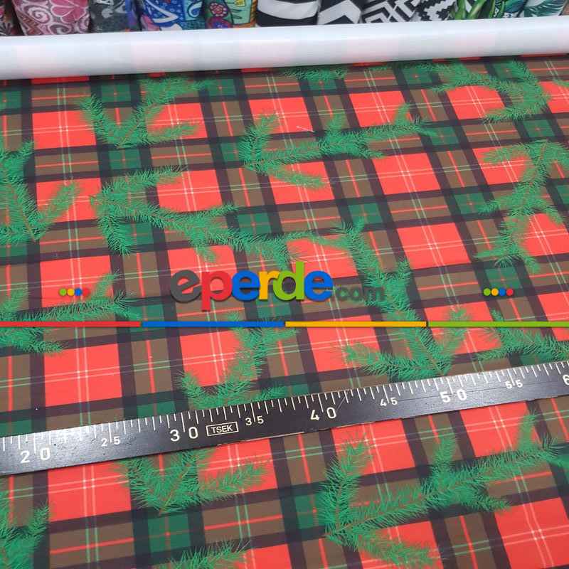 Çam Ekose Desenli Fon Perde Evm880 Kumaşı Kalındır Duck Bezi Değildir-  Çok Renkli 2