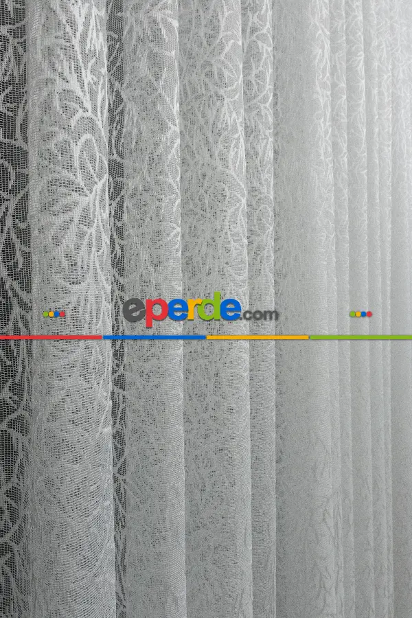 Spor Desenli Fransız Danteli Örme Tül Perde