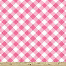 Pembe Ekoseli Mutfak Perdesi Kanat Fon Perde Desenli- Beyaz