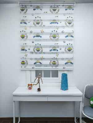 Zebra Perde- Dijital Taraftar Baskılı Fenerbahçe Zebra Perde- Lacivert-sarı