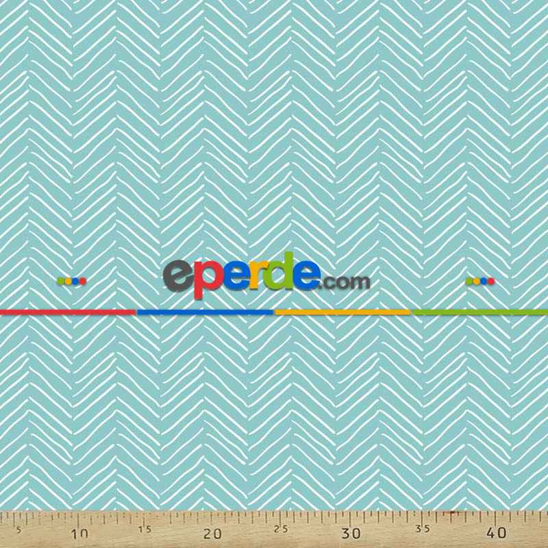 Spor Mutfak Perdesi Kanat Fon Perde Desenli- Mavi