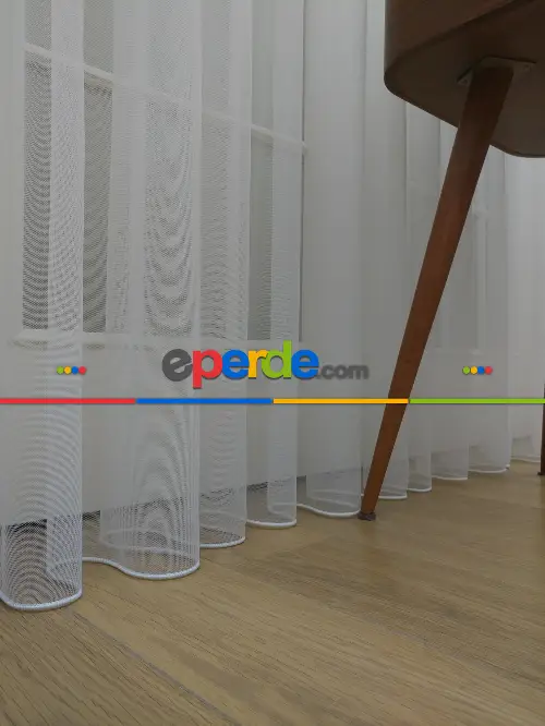 Düz Tül-grek Tül Perde - Petek Zemin (dökümlü) Ekru Renk Kırık Beyaz-hatasız Orjinal- Ekru