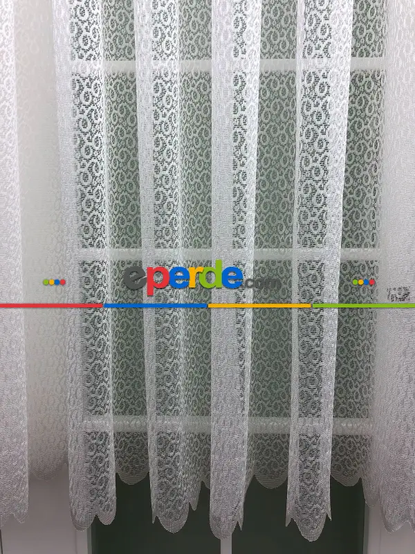 Örme Dokulu Tül Perde- Ekru