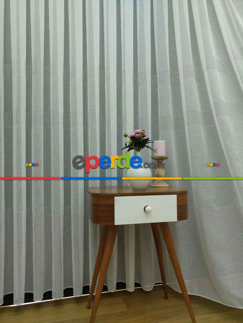 Mutfak - Keten Tül Perde- Ekru