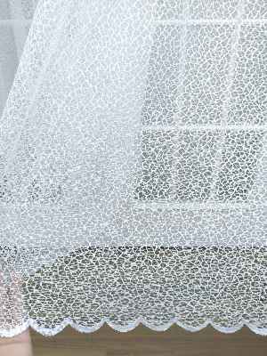 Örme Desenli Tül Perde 100% Orjinal Ürün- Ekru