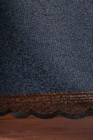 Buz Kırığı Desen Örme Tül Perde Ütü İstemez