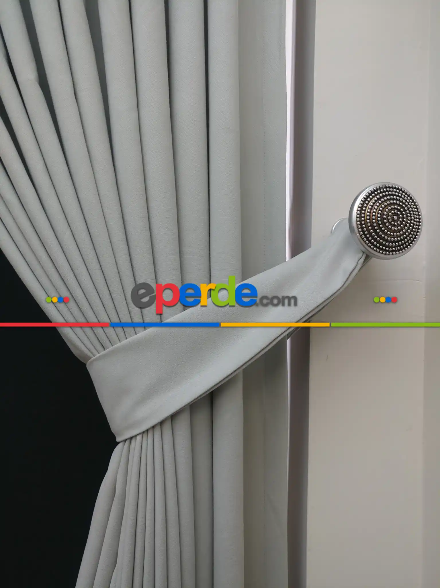 Düz Renk Dökümlü Fon Perde (150)- Kum Gri