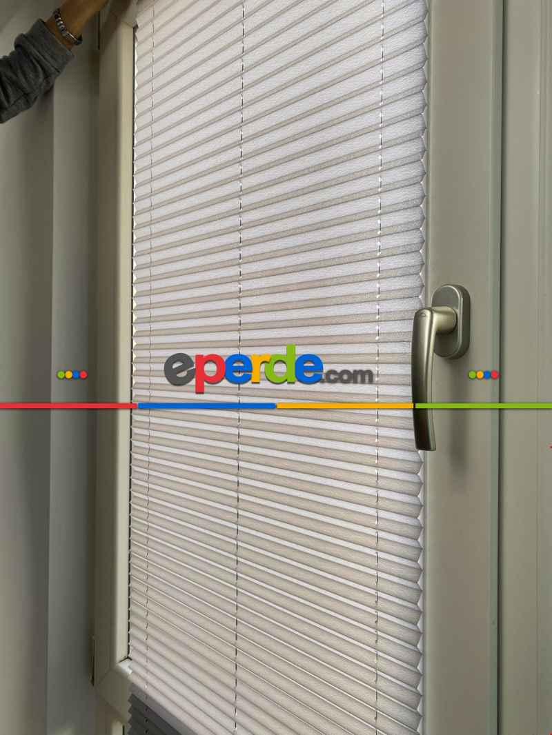 Mutfak - Plisel Perde, Gri Diamond Seri Cam Balkon Perdesi 1. Kalite Matkapsız Montaj Yaylı Sistem